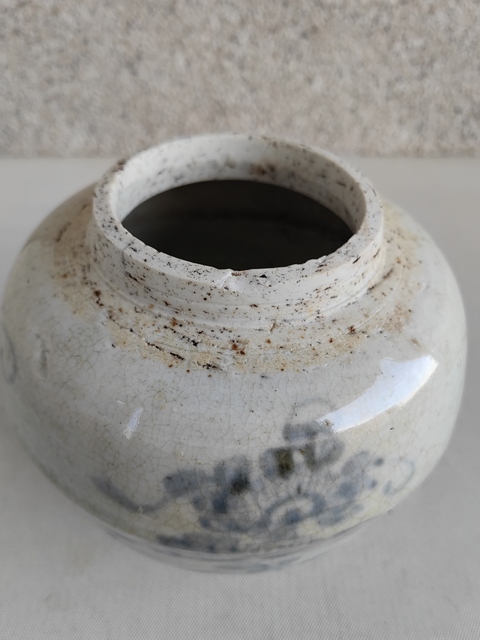 古玩陶瓷花卉紋青花罐拍賣，當前價格580元