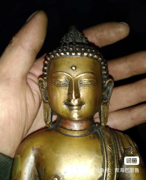 古玩銅器銅藥師佛真品鑒賞圖