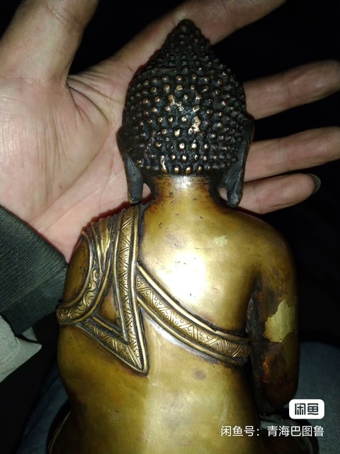 古玩銅器銅藥師佛真品鑒賞圖