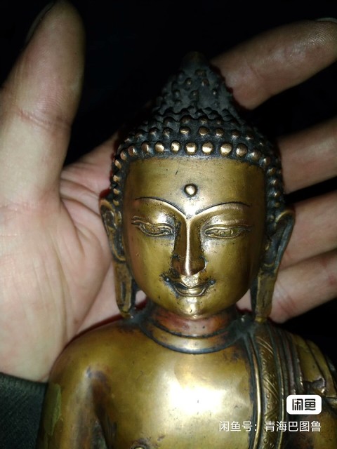 古玩銅器銅藥師佛真品鑒賞圖