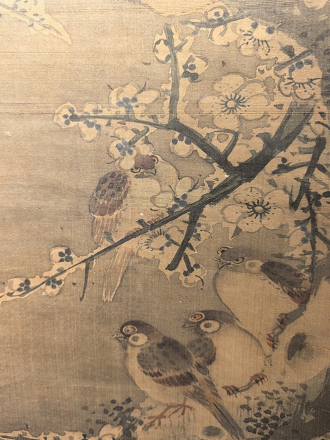 古玩字畫佚名絹本雪景梅雀圖立軸真品鑒賞圖