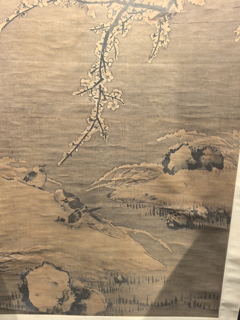 古玩字畫佚名絹本雪景梅雀圖立軸真品鑒賞圖