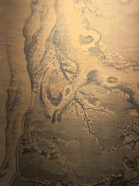 古玩字畫佚名絹本雪景梅雀圖立軸真品鑒賞圖