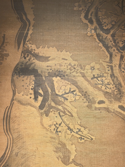 古玩字畫佚名絹本雪景梅雀圖立軸真品鑒賞圖