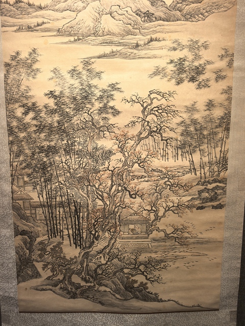 古玩字畫郭蘭枝山水立軸真品鑒賞圖