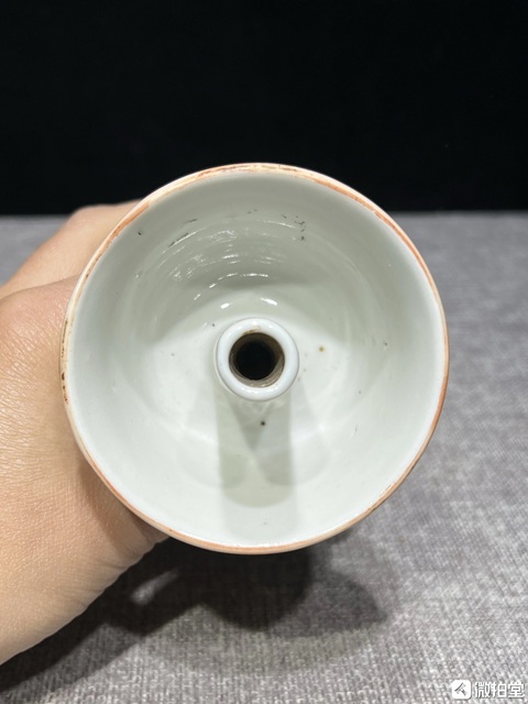 古玩陶瓷粉彩八仙人物燭臺真品鑒賞圖