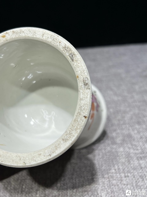 古玩陶瓷粉彩八仙人物燭臺真品鑒賞圖