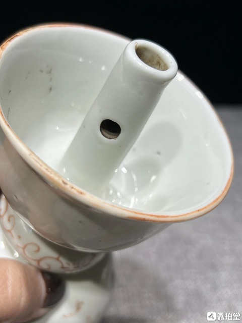 古玩陶瓷粉彩八仙人物燭臺真品鑒賞圖