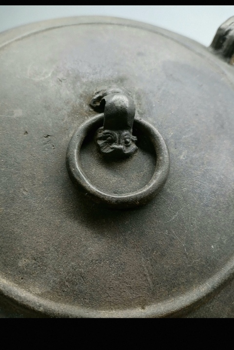 古玩銅器弦紋青銅蓋鼎真品鑒賞圖