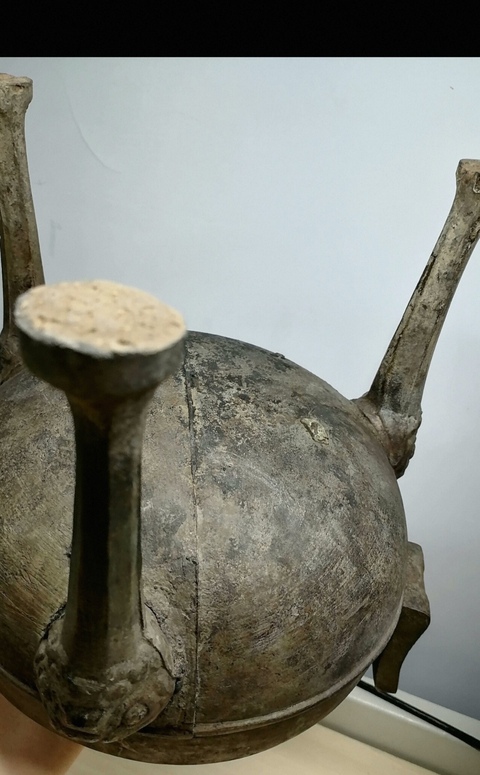 古玩銅器弦紋青銅蓋鼎真品鑒賞圖