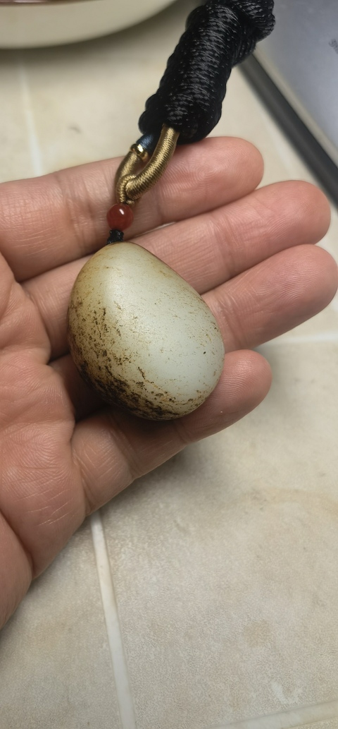 古玩玉器和田玉雕“彌勒佛”掛件真品鑒賞圖