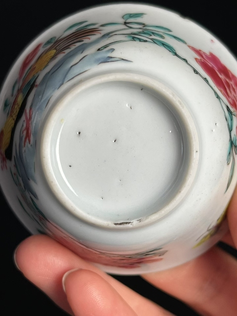 古玩陶瓷大雞圖粉彩杯真品鑒賞圖