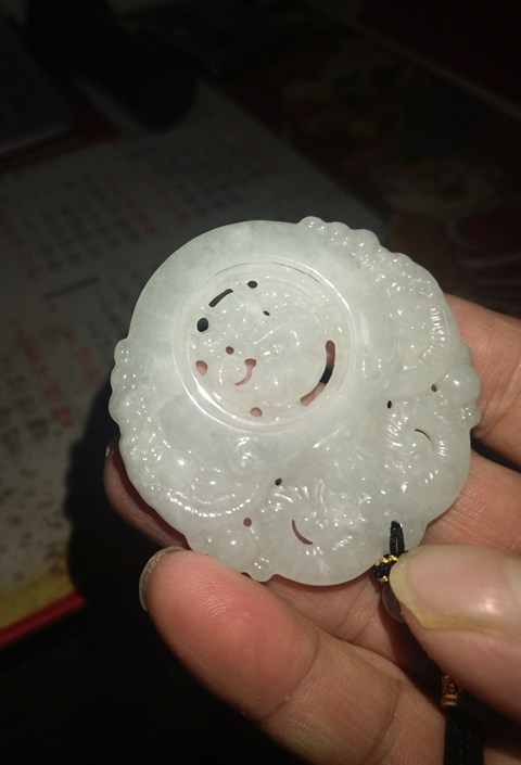 古玩玉器天然翡翠雕“轉芯佩”真品鑒賞圖