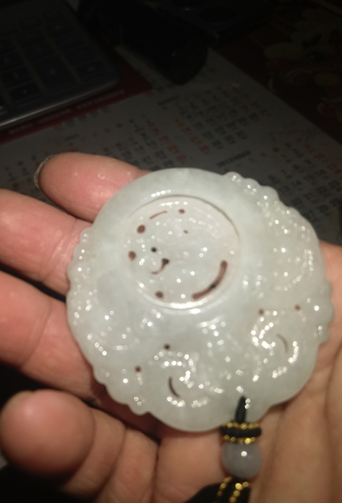 古玩玉器天然翡翠雕“轉芯佩”真品鑒賞圖