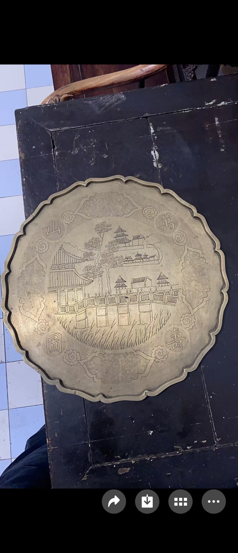 古玩銅器銅盤真品鑒賞圖