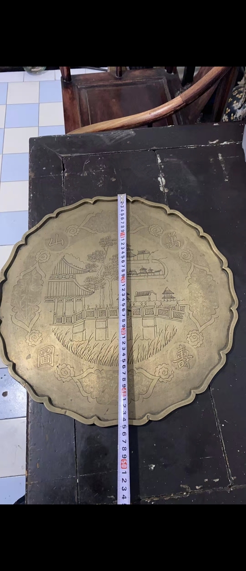 古玩銅器銅盤真品鑒賞圖