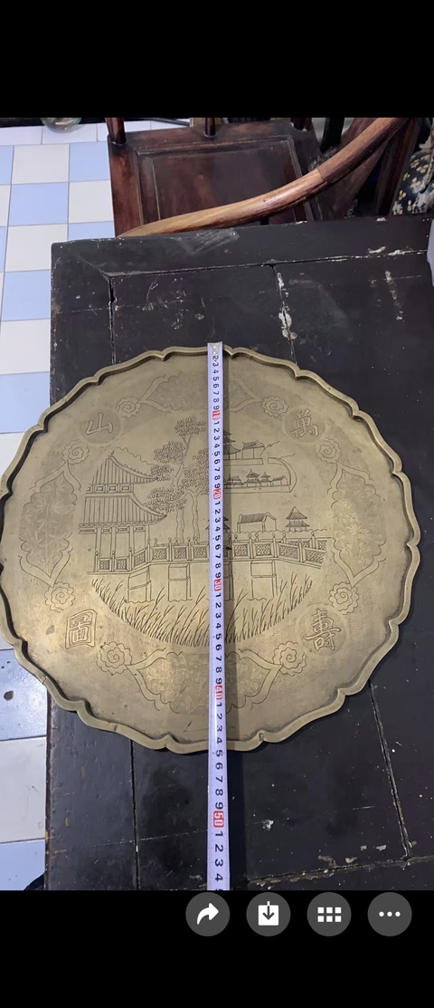 古玩銅器銅盤真品鑒賞圖