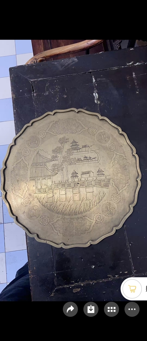 古玩銅器銅盤真品鑒賞圖