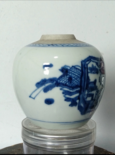 古玩陶瓷青花博古圖罐真品鑒賞圖