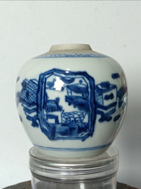 古玩陶瓷青花博古圖罐真品鑒賞圖