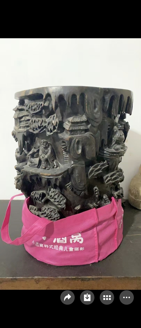 古玩雜項木質(zhì)高浮雕十八羅漢圖真品鑒賞圖