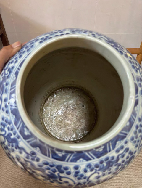 古玩陶瓷清康熙 青花纏枝蓮將軍罐真品鑒賞圖