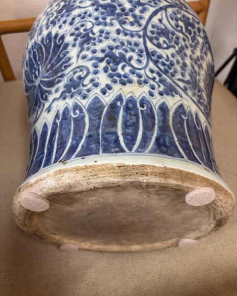 古玩陶瓷清康熙 青花纏枝蓮將軍罐真品鑒賞圖