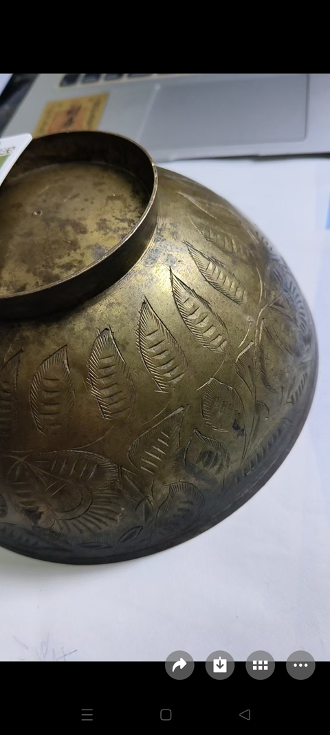 古玩銅器銅碗真品鑒賞圖