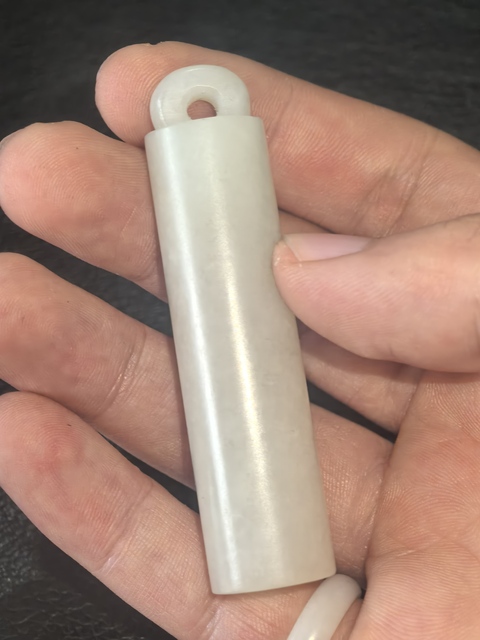 古玩玉器和田玉雕“素紋翎管”真品鑒賞圖