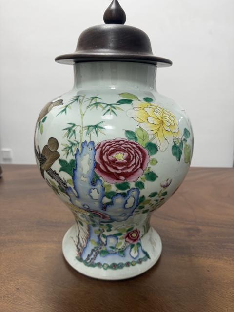 古玩陶瓷花鳥紋粉彩將軍罐真品鑒賞圖