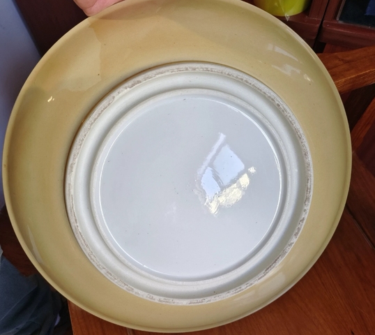 古玩陶瓷黃釉雙圈足盤真品鑒賞圖