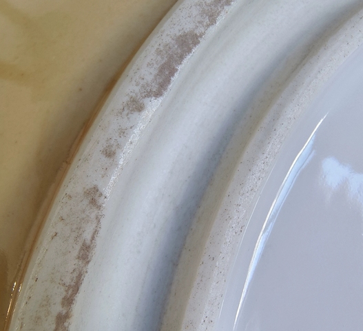 古玩陶瓷黃釉雙圈足盤真品鑒賞圖