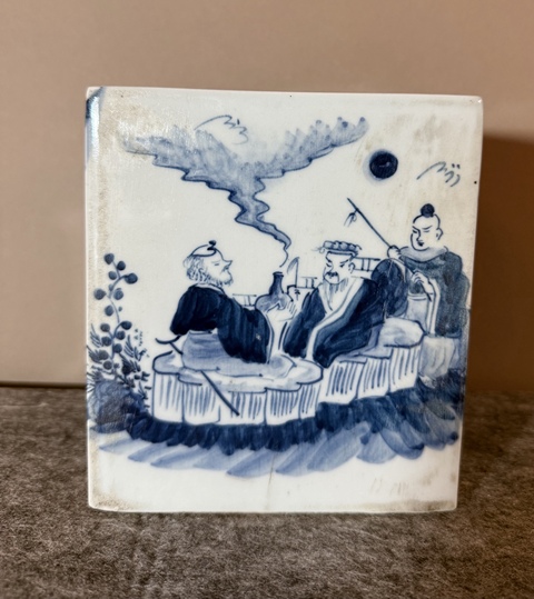 古玩陶瓷青花人物故事書檔真品鑒賞圖