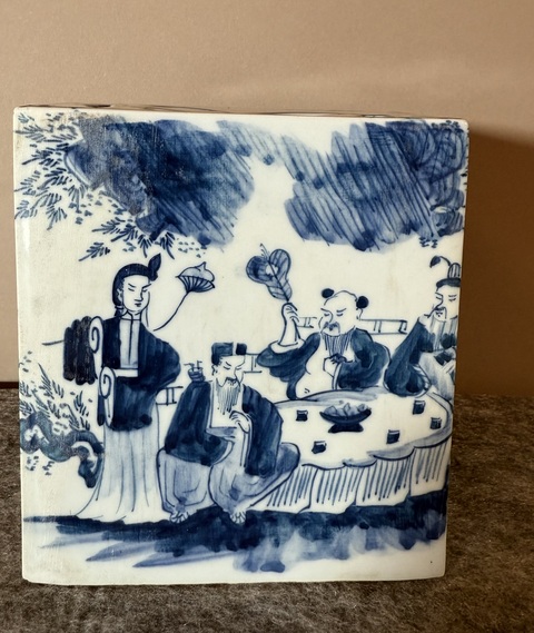 古玩陶瓷青花人物故事書檔真品鑒賞圖