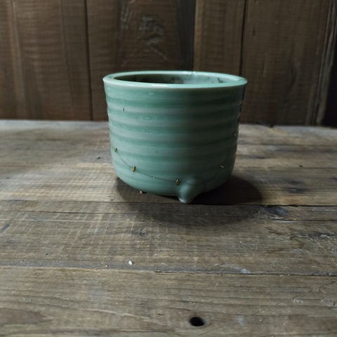 古玩陶瓷民國青釉玄紋爐真品鑒賞圖