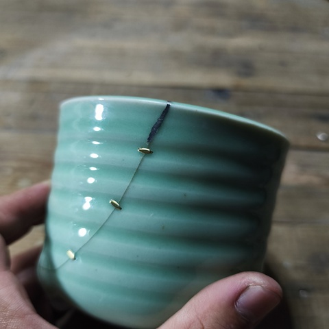 古玩陶瓷民國青釉玄紋爐真品鑒賞圖