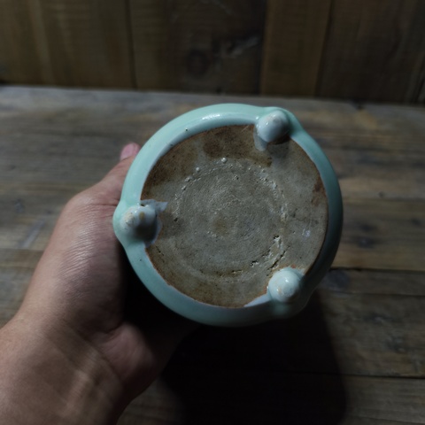 古玩陶瓷民國青釉玄紋爐真品鑒賞圖