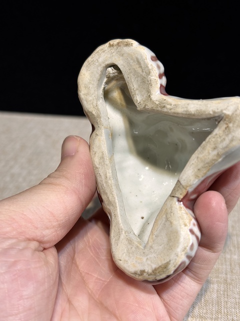 古玩陶瓷紅釉綿羊真品鑒賞圖