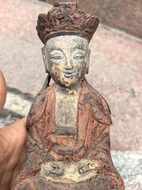 古玩雜項木雕佛像真品鑒賞圖