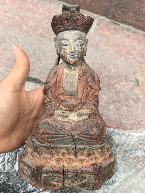 古玩雜項木雕佛像真品鑒賞圖