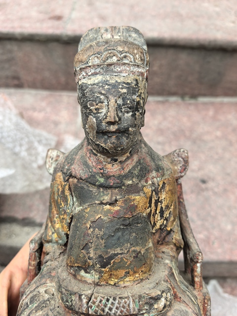 古玩雜項文官木雕造像真品鑒賞圖