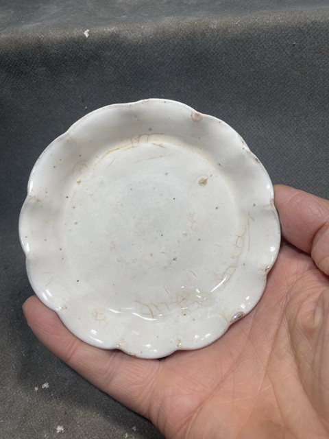 古玩陶瓷白釉花口碟真品鑒賞圖