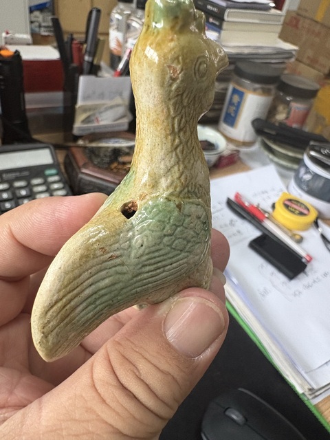 古玩陶瓷三彩大雞哨子真品鑒賞圖