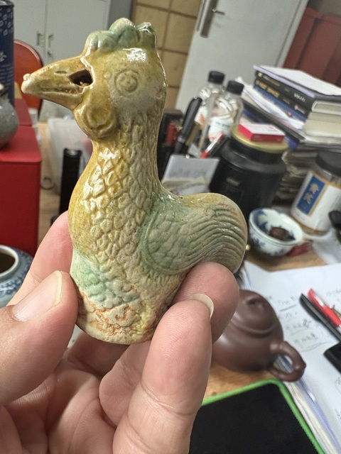 古玩陶瓷三彩大雞哨子真品鑒賞圖