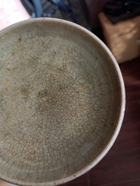 古玩陶瓷【每周放漏一件】龍泉青瓷高足供盤拍賣，當前價格666元