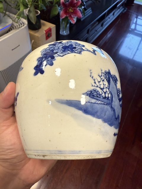 古玩陶瓷青花教子圖罐真品鑒賞圖