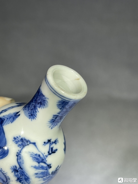 古玩陶瓷青花駿馬紋小賞瓶真品鑒賞圖