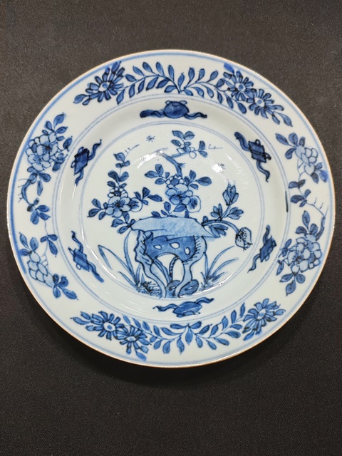 古玩陶瓷康熙青花盤·全美品拍賣，當前價格1650元