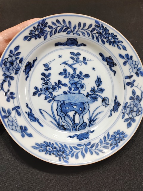 古玩陶瓷康熙青花盤·全美品拍賣，當前價格1650元