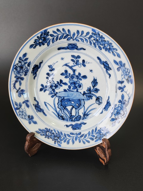 古玩陶瓷康熙青花盤·全美品拍賣，當前價格1650元